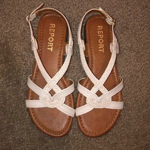 Strappy white sandals